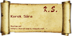 Korok Sára névjegykártya